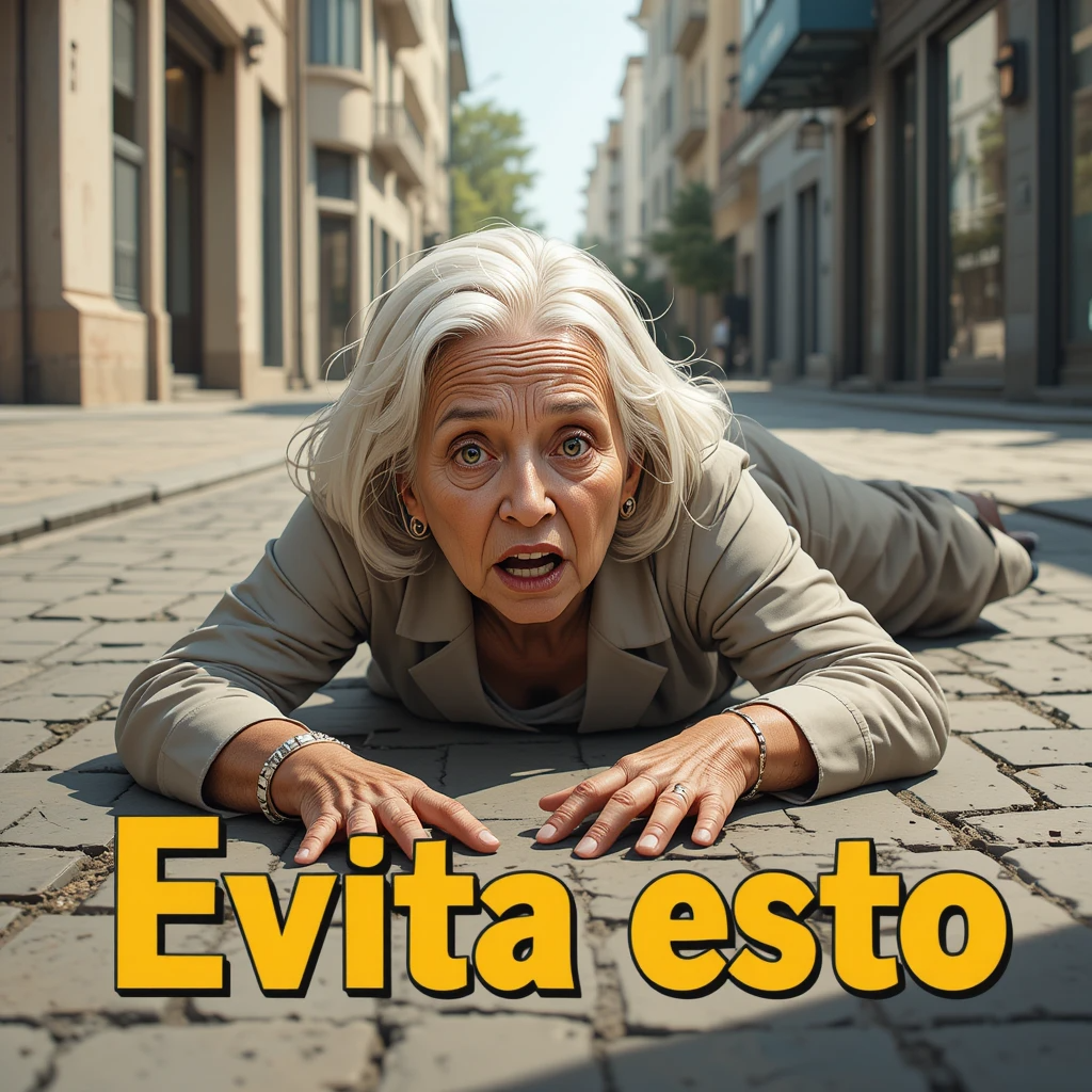 Mujer mayor que se ha caído